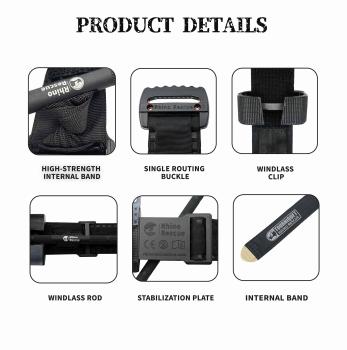RHINO RESCUE TOURNIQUET MIT ALUMINUM-KNEBEL SCHWARZ